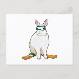 Bunny Skier Postkarte