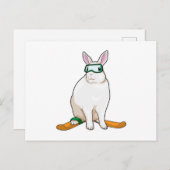 Bunny Skier Postkarte (Vorne/Hinten)