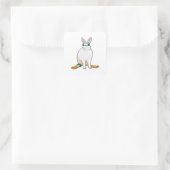 Bunny Skier Quadratischer Aufkleber (Tasche)