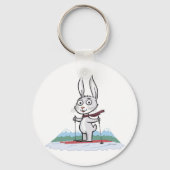 Bunny Skiing Schlüsselanhänger (Vorderseite)
