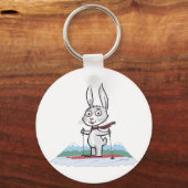 Bunny Skiing Schlüsselanhänger (Vorderseite)
