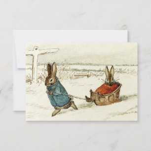 "Bunny Sleigh Ride" von Beatrix Potter Dankeskarte