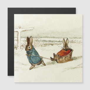 "Bunny Sleigh Ride" von Beatrix Potter Magneteinladung