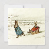 "Bunny Sleigh Ride" von Beatrix Potter Magneteinladung (Vorderseite)