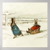 "Bunny Sleigh Ride" von Beatrix Potter Poster (Vorne)