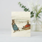 "Bunny Sleigh Ride" von Beatrix Potter Postkarte (Stehend Vorderseite)