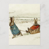 "Bunny Sleigh Ride" von Beatrix Potter Postkarte (Vorderseite)