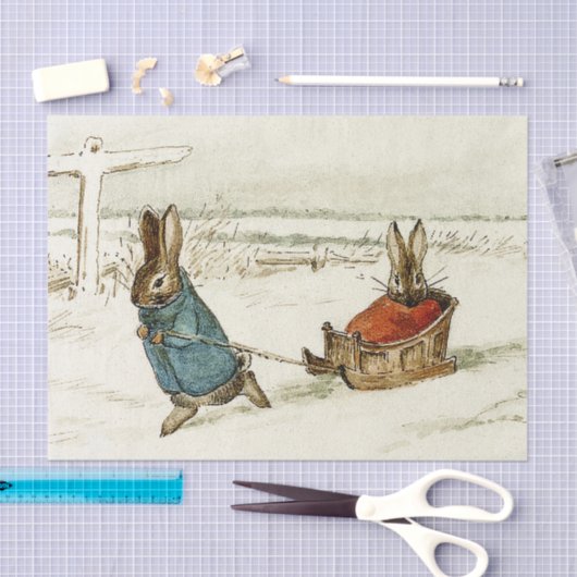 "Bunny Sleigh Ride" von Beatrix Potter Seidenpapier (Handwerk)