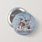Bunny & Snow Birds Button (Vorne & Hinten)