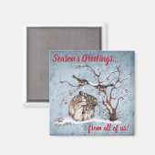 Bunny & Snow Birds Magnet (Vorderseite/Rückseite)
