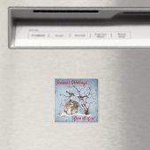 Bunny & Snow Birds Magnet (In Situ (Geschirrspüler))