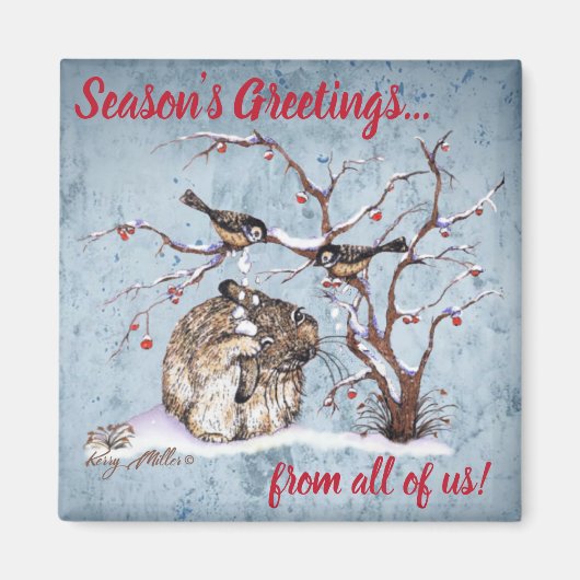 Bunny & Snow Birds Magnet (Vorne)