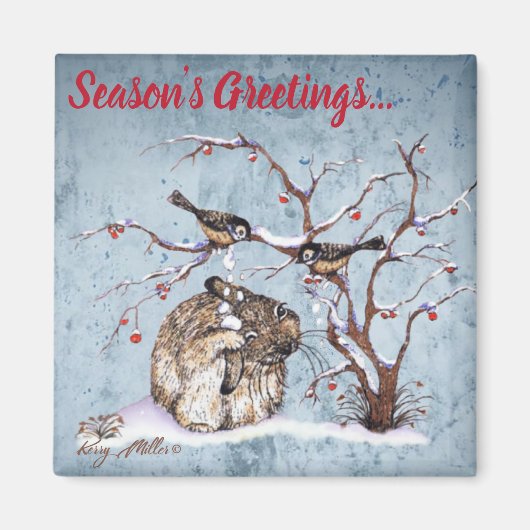 Bunny & Snow Birds Magnet (Vorne)