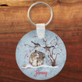 Bunny & Snow Birds Schlüsselanhänger (Vorderseite)