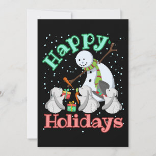 Bunny Snowman Weihnachtsmann Tier Feiertagskarte
