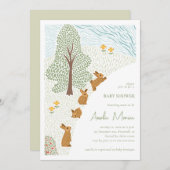 Bunny Spring Baby Dusche Einladung (Vorne/Hinten)