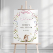 Bunny Spring Bow Wreath Baby Dusche Willkommen