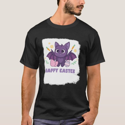 Bunny Spring Hunt Eggs bat Rabbit Happy Easter Day T-Shirt (Vorderseite)
