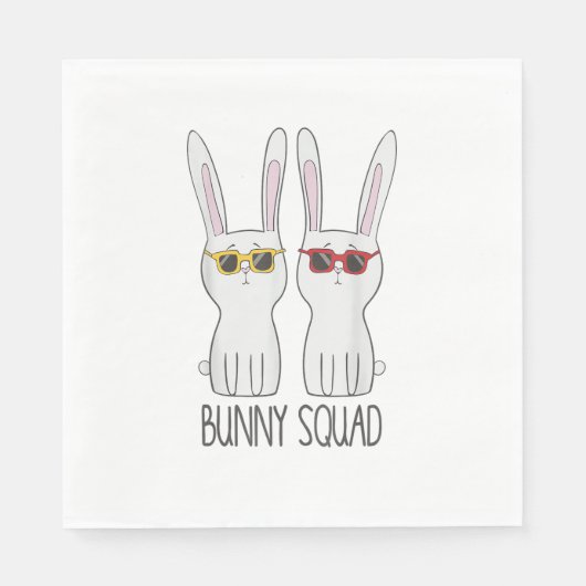 Bunny Squad Funny Niedlich Pet Rabbit Lover T Shir Serviette (Vorderseite)