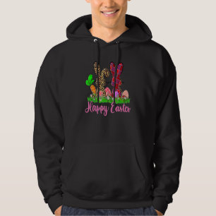Bunny Squad Leopard Kariert Happy Ostertag 2022 Wo Hoodie
