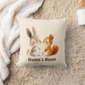 Bunny & Squirrel Woodland Friends | Kinderzimmer Kissen (Decke)
