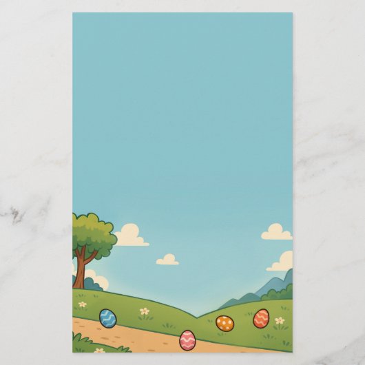 Bunny Steals Eggs aus Hühnchen Osterdesign Funny Briefpapier (Rückseite)