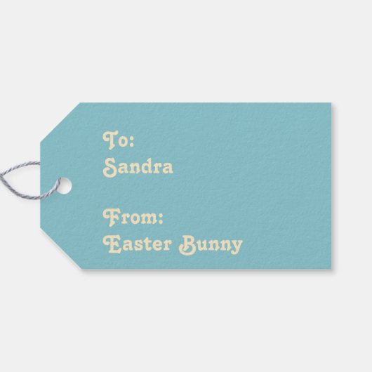 Bunny Steals Eier aus Hühnchen Retro Style Ostern Geschenkanhänger (Rückseite Horizontal)