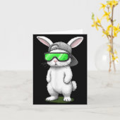 Bunny sunglasses cap cool rabbit pixel easter day karte (Gelbe Blume)