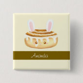 Bunny Sweet Dessert Cinnamon Bun Button (Vorderseite)