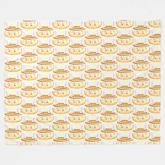 Bunny Sweet Dessert Cinnamon Bun Fleecedecke (Vorderseite (Horizontal))