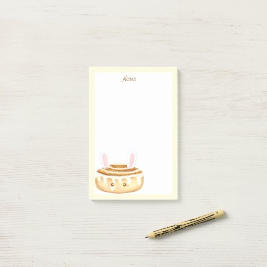 Bunny Sweet Dessert Cinnamon Bun Post-it Klebezettel (Auf Schreibtisch)