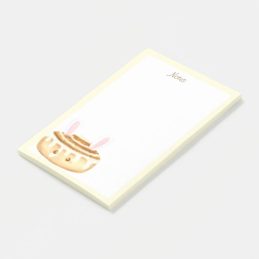 Bunny Sweet Dessert Cinnamon Bun Post-it Klebezettel (angewinkelt)