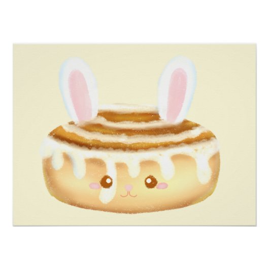 Bunny Sweet Dessert Cinnamon Bun Poster (Vorderseite)