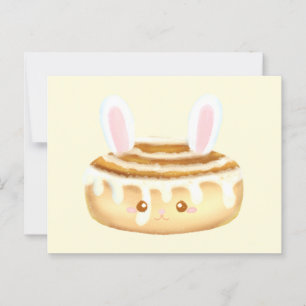 Bunny Sweet Dessert Cinnamon Bun Postkarte