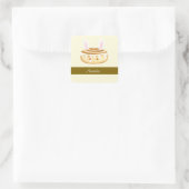 Bunny Sweet Dessert Cinnamon Bun Quadratischer Aufkleber (Tasche)