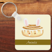 Bunny Sweet Dessert Cinnamon Bun Schlüsselanhänger (Vorderseite)