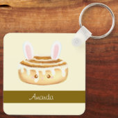Bunny Sweet Dessert Cinnamon Bun Schlüsselanhänger (Rückseite)