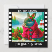 Bunny Sweet Snowy Weihnachtskarte Einladung (Vorderseite)