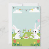Bunny Tea Party Birthday Invitation | Cute Rabbits Einladung (Rückseite)
