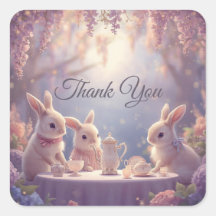 Bunny Tea Party Favor Stickers – Fairy Garden