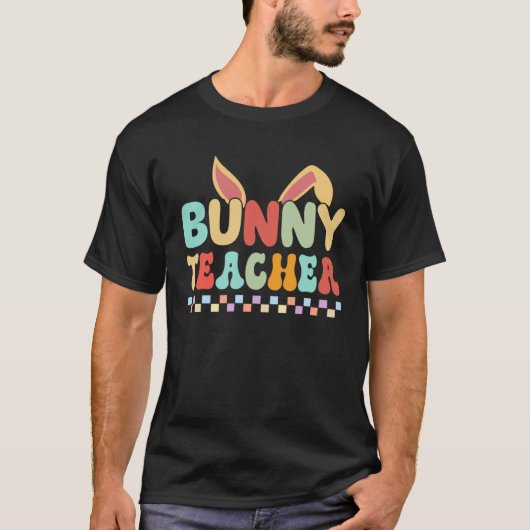 Bunny Teacher Happy Easter Day Easter Egg Hunting  T-Shirt (Vorderseite)