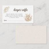 Bunny Teapot Floral Diaper Raffle TickeT Begleitkarte (Vorne/Hinten)