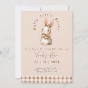 Bunny themed Babydusche für Baby Girl Schachbrett Einladung