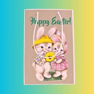 Bunny-Themed Ostergeschenktasche Ideal für Leckere Mittlere Geschenktüte