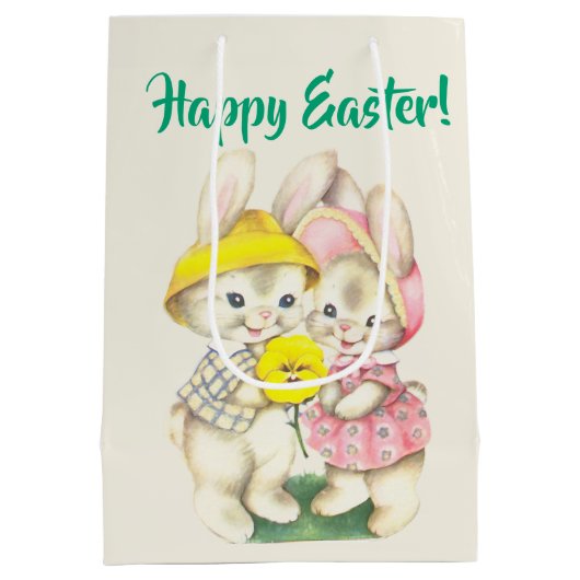 Bunny-Themed Ostergeschenktasche Ideal für Leckere Mittlere Geschenktüte (Rückseite)
