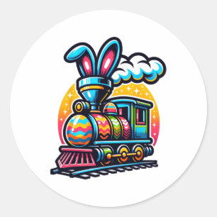 Bunny Trabahn Ostereier Kinder Kleinkind Jungen Runder Aufkleber