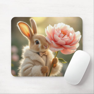 Bunny trägt eine Pelzmatte Mousepad
