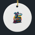 Bunny Train Railroad Easter Egg Kids Toddler Boys  Keramik Ornament<br><div class="desc">Bunny Train Railroad Easter Egg Kids Toddler Boys Easter T-Shirt</div>