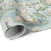 Bunny Tranquil Japanese-inspired pond Geschenkpapier (Rolleneckpunkt)