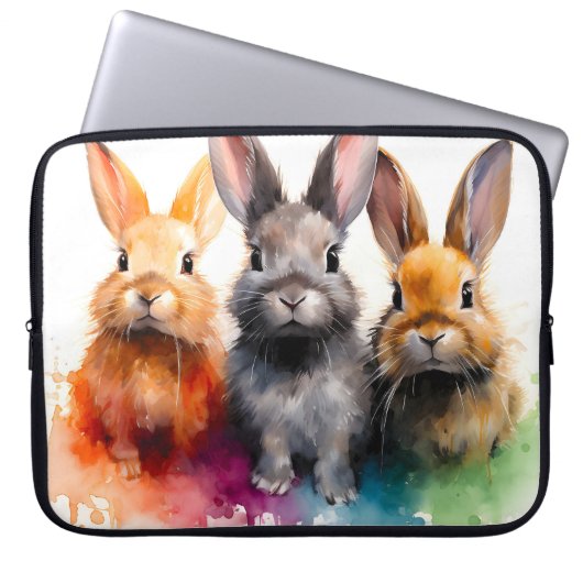 Bunny Trio Laptopschutzhülle (Vorderseite)